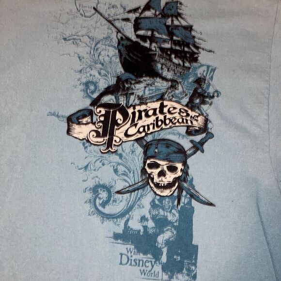 Y2K Walt Disney World 2X Pirates of the Caribbean Short Sleeve Graphic T Shirt - Picture 3 of 4